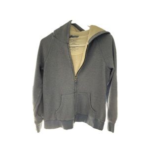 LL Bean Zip Front Blue Knit Hoodie Size S REG Sweater Jacket